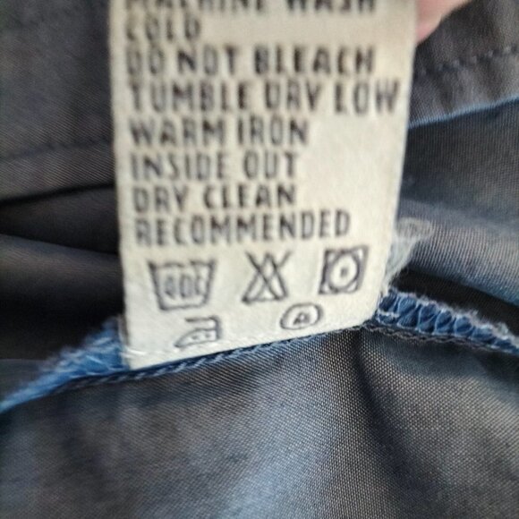 (M107) Eighty Eight Stone Blue Rayon blend Button Down Dress Shirt Size Large - Picture 4 of 6